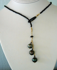 Tahitian 2-Pearl and Black Spinel Lariat Necklace…
