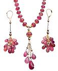 Pink necklace and earrings set…